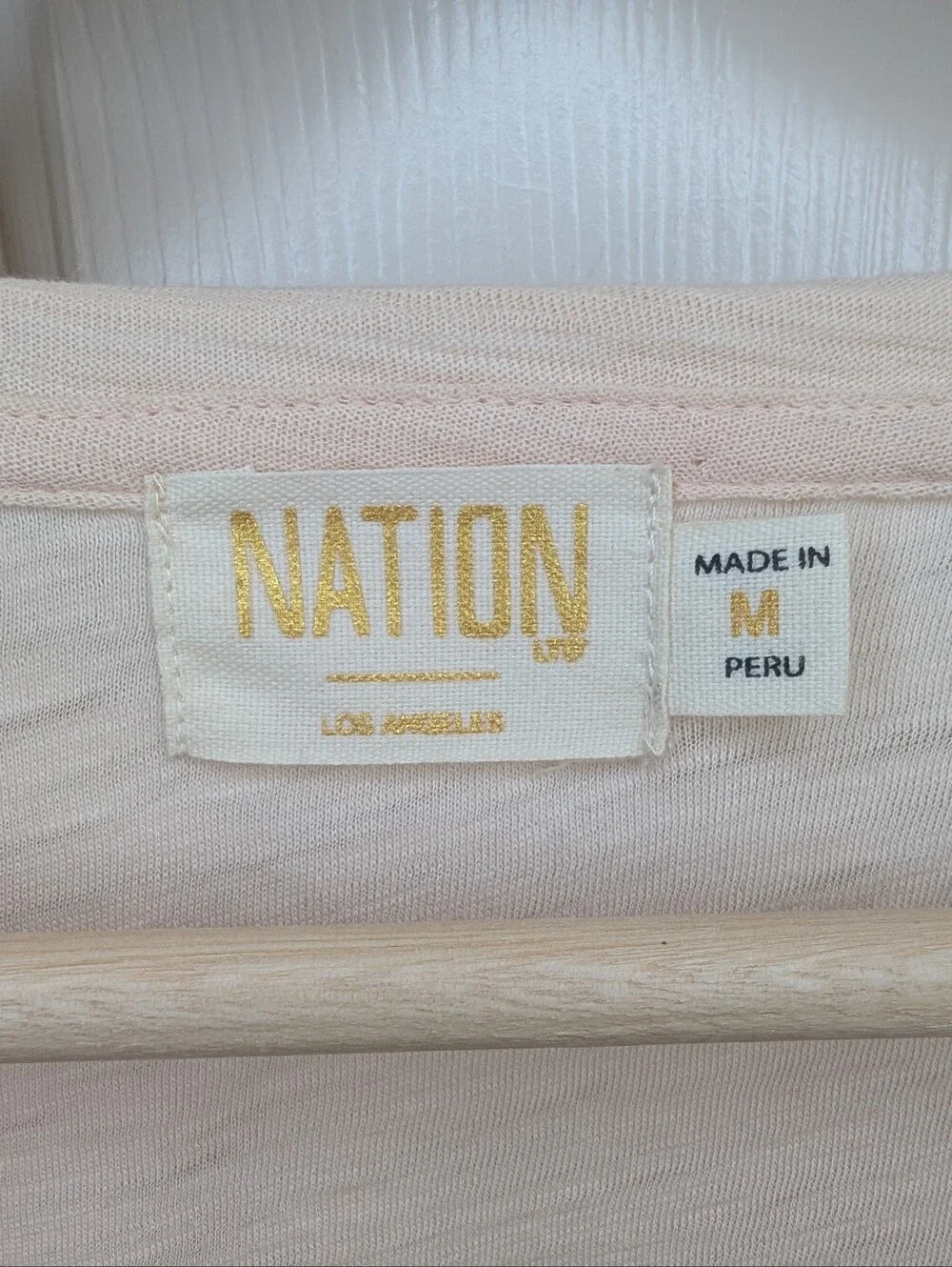Nation LTD NEW Pima Cotton Long Sleeve Top Preach Pink Medium